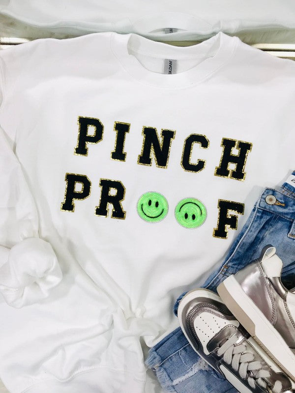 Pinch Proof Lucky Chenille Patch Sweatshirt