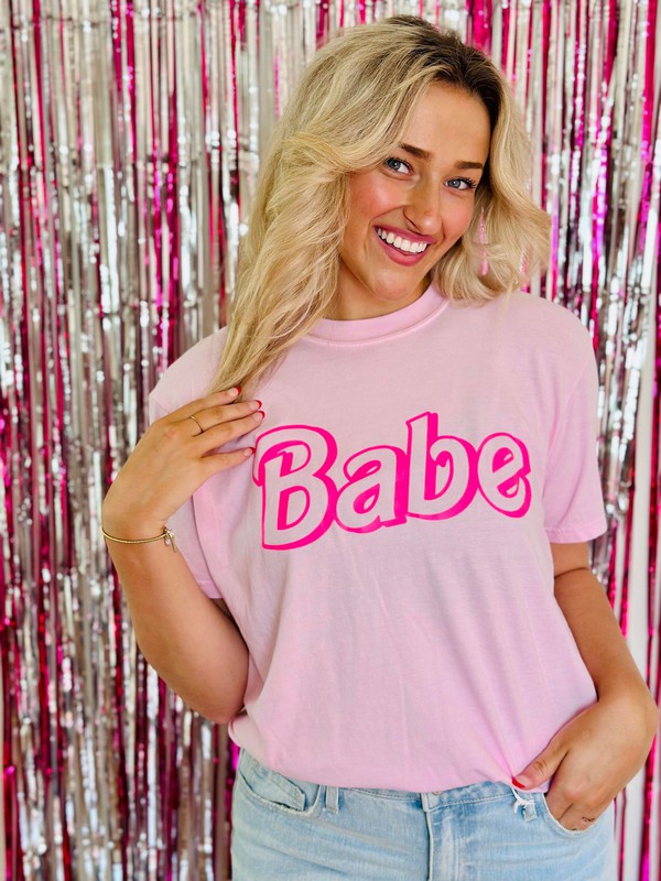 Babe Barbie Bubble Font Tee