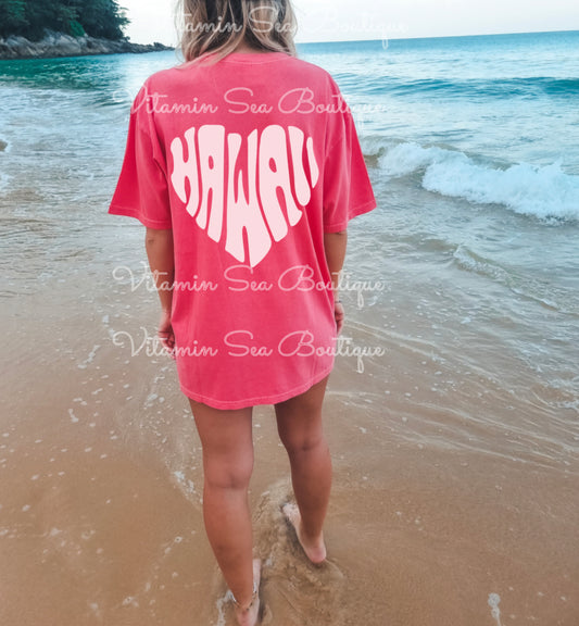 Hawaii Heart Pink / Light Pink Tee