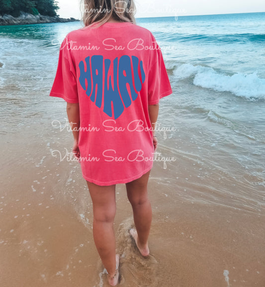 Hawaii Heart Pink / Blue Tee