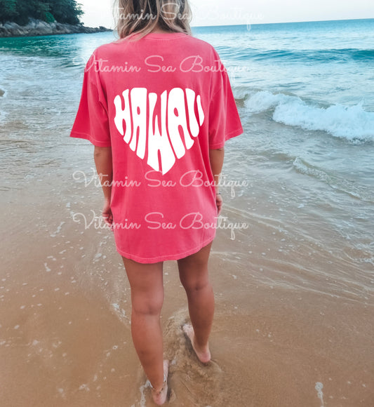 Hawaii Heart Pink / White Tee