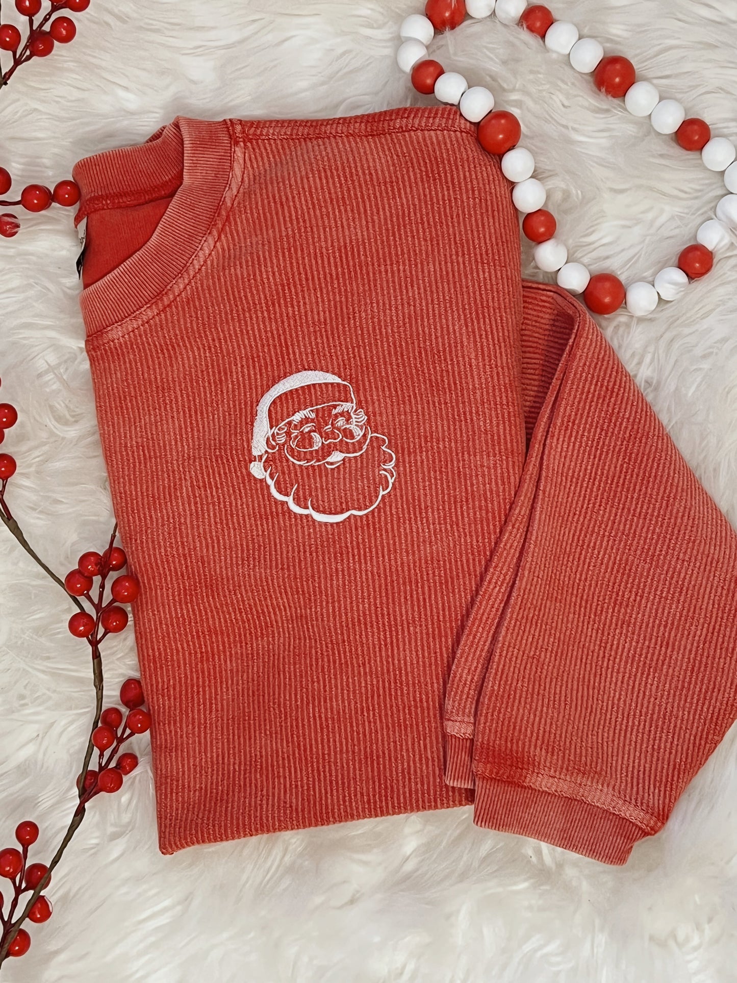 Santa Corded Crewneck Sweatshirt