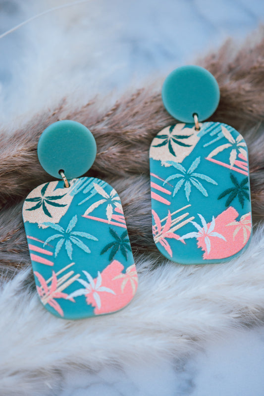 Pop Art Acrylic Tropical Drop Earrings