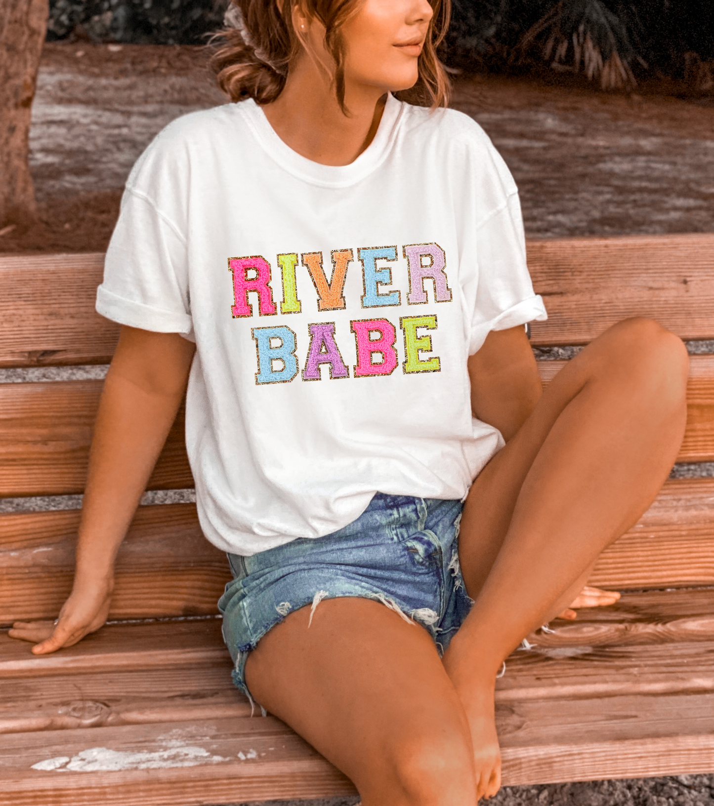 River Babe White Graphic Tee
